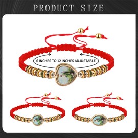 MseaRust 4 Pieces 4 Shapes San Judas Tadeo Bracelet Virgen de Guadalupe Bracelet Handmade Adjustable Red Rope Catholic Blessing Bracelet for Women Men, Free Size, Nylon, acrylic