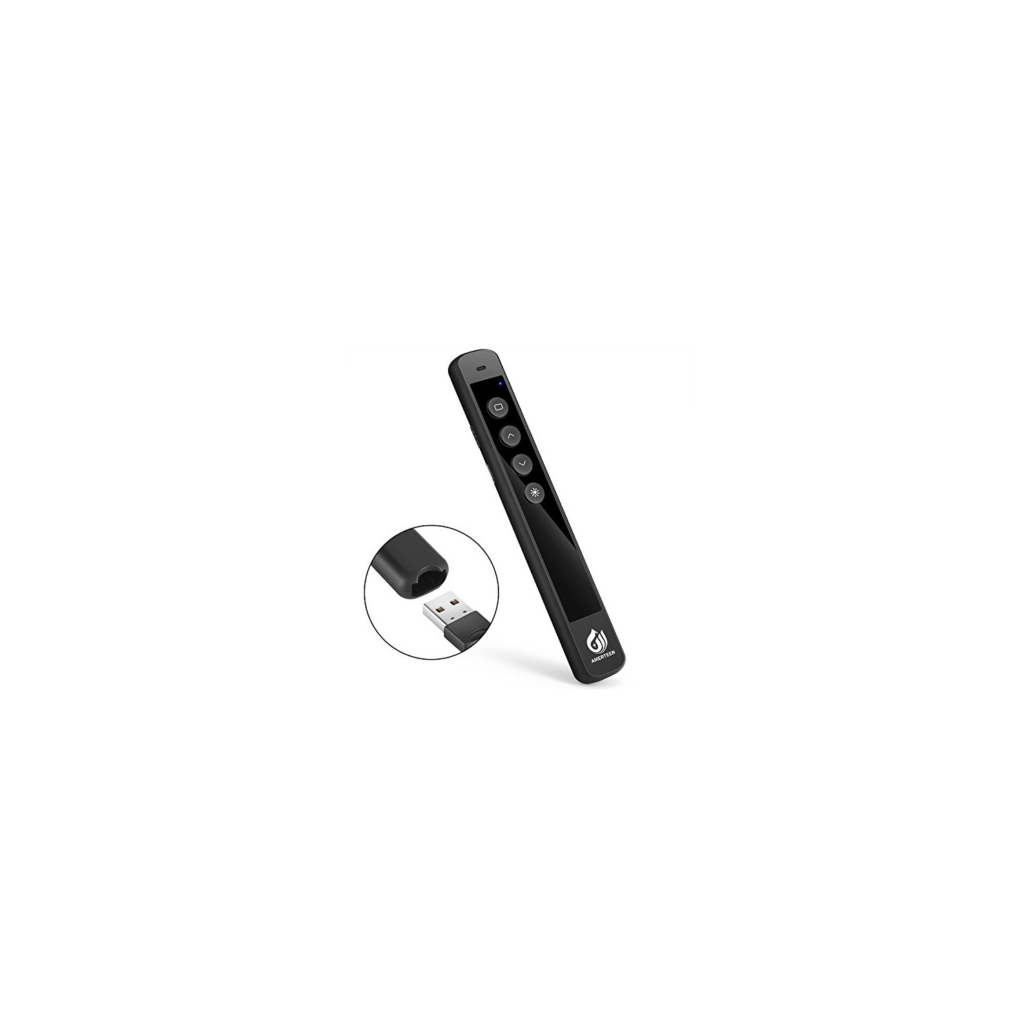 AMERTEER Wireless Presenter, RF 2.4GHz Presentation Remote Rechargeable ...