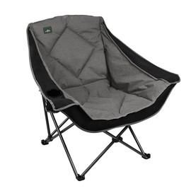 Northroad Oversized Foldable Camping Chair, Outdoor Padded Lawn Chair w/Cup Holder,Carry Bag for Beach, Hiking, and Picnics,Heavy-Duty 300-lbs Capacity, Black