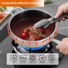 DELARLO Tri-Ply Stainless Steel 12 Inch Deep Frying Pan with