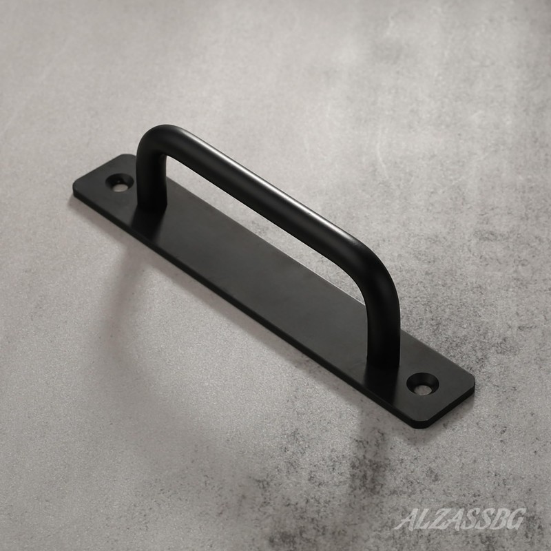 Alzassbg 6 Pack Matt Black Cabinet Pulls, 5 Inch(128mm) Hole