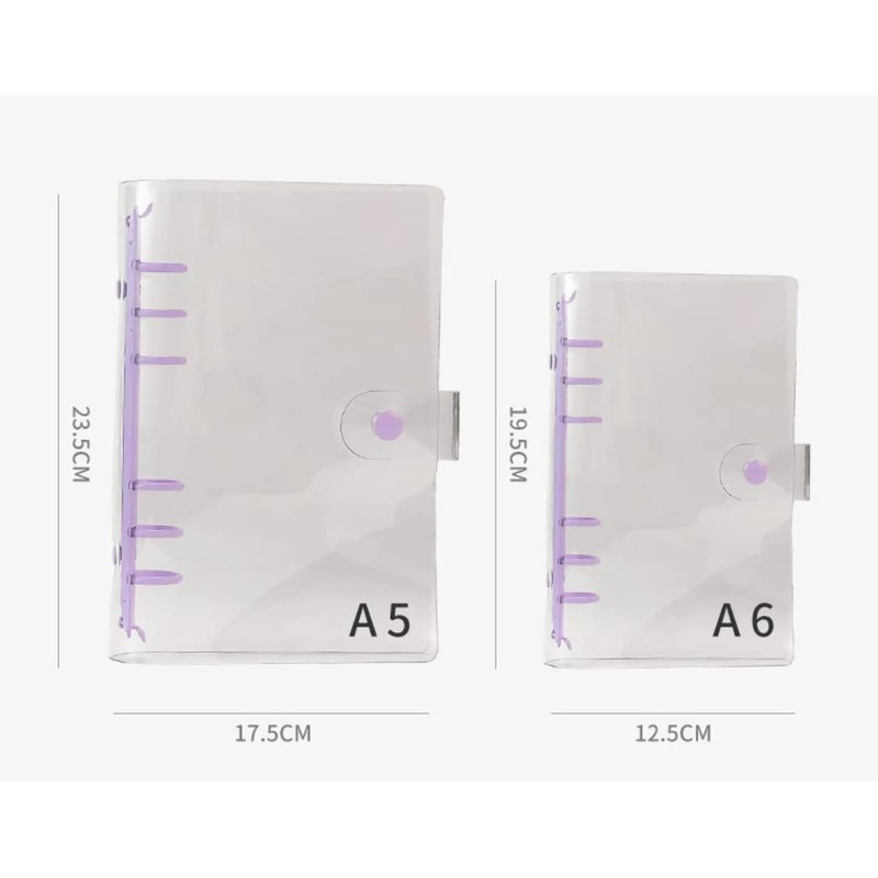 Donnally Clear Binder Slim System File Planner A5 Ring for