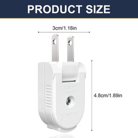 Extension Cord Replacement Male Power Plug, 2 Prong, 125V/10A, Non-Grounding, Ideal for Small Appliances Such as Power Strips & Lamps & DIY Projects, 12-Pack, White