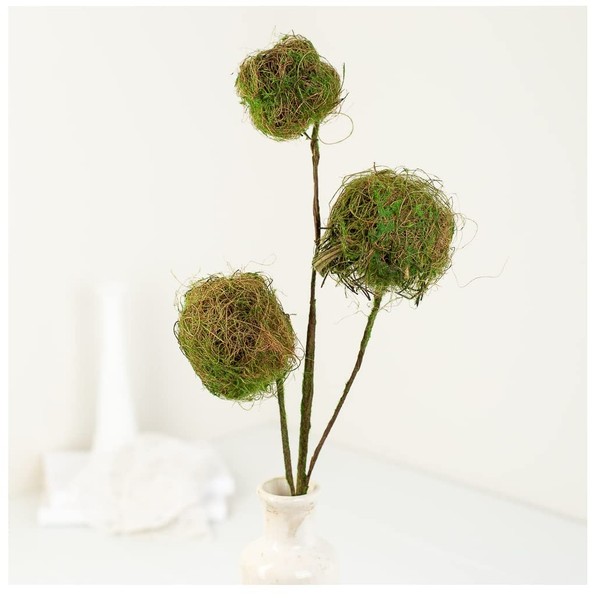 Factory Direct Craft Artificial Green Moss Twig Ball Spray for