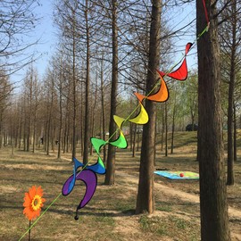 Colorful Windmill Hanging Windmill Nylon Fabric, PVC Colorful Foldable 140Cm Spiral Windmill Colorful Wind Spinners Tent Garden Yard
