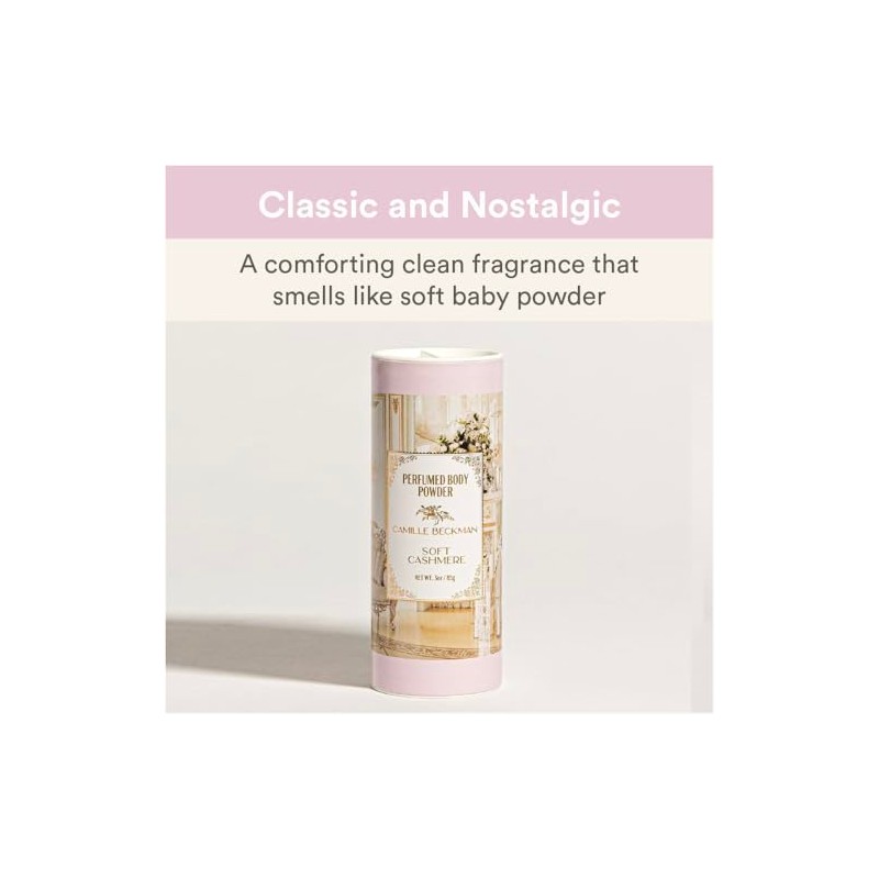 Soft Cashmere Scented Talc-Free Body Powder, Perfumed Dusting Powder, Camille