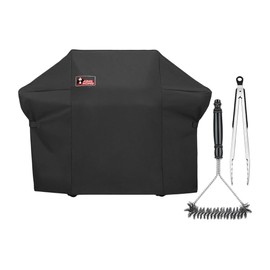 Kingkong 7108 Premium Grill Cover for Weber Summit 400-Series Gas Grills (Compared to The Weber 7108 Grill Cover) Including Grill Brush and Tongs