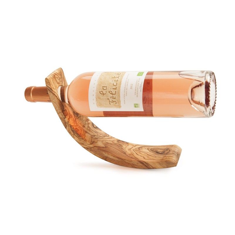 NATUREHOME Design Olive Wood Wine Bottle Holder 25 cm