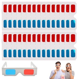 RICISUNG 3D Glasses, Red and Blue, 30 Pieces, For Watching Movies, 3D Red, Blue, Red, Blue Glasses, Paper, Folding, Image, 3D, Movie, Watching, Movie Theater, 3D, Travel, Lightweight, Movie