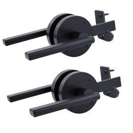 Double Side Gate Latch Adjustable Double Side Swinging Door Latch,Aluminum Double Side Swinging Door Latch Gate Heavy Duty Gate Latch for Wood Fence Fence Gate Latchs for Out Door 2Pcs, Black
