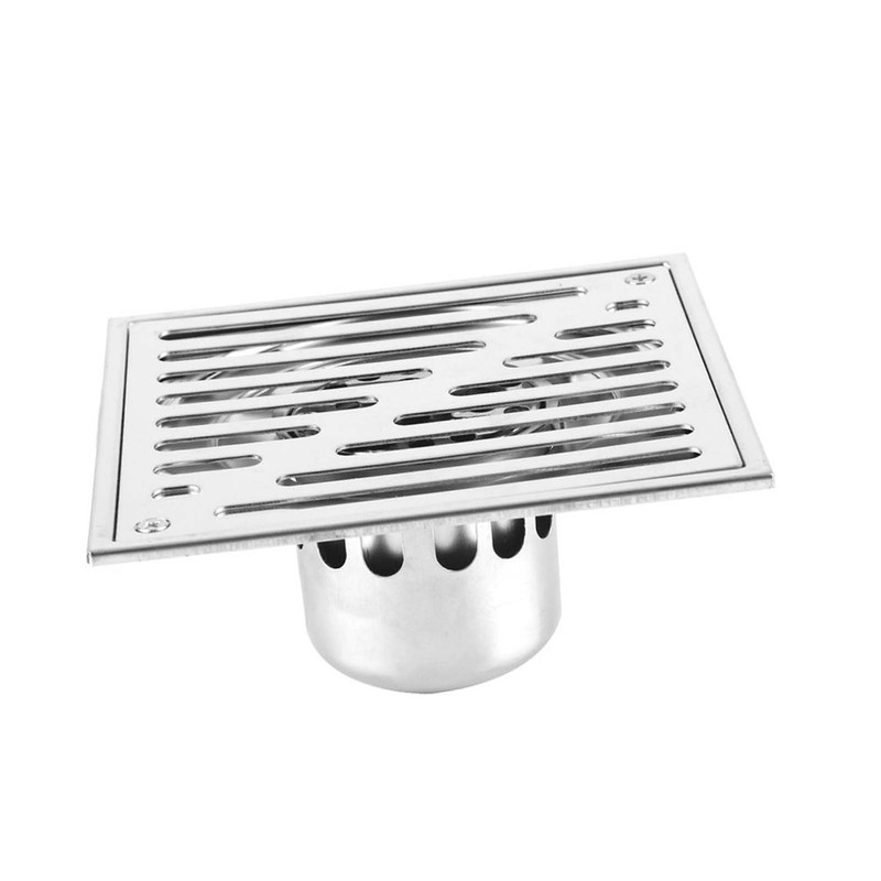 Less Steel, Square, Odour-Resistant, Bathroom Floor Drain, Waste Gate, Shower