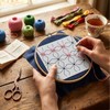 32 Pcs Sashiko Stencil Kit, 5.1 Inch Reusable PET Plastic