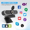 Webcam 1080P with Microphone and Webcam Cover Plug and Play