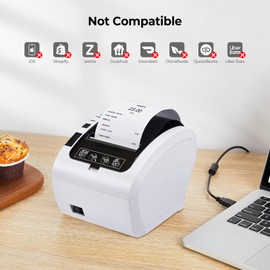 MUNBYN USB/Ethernet Thermal Receipt Printer 80mm Printer for POS