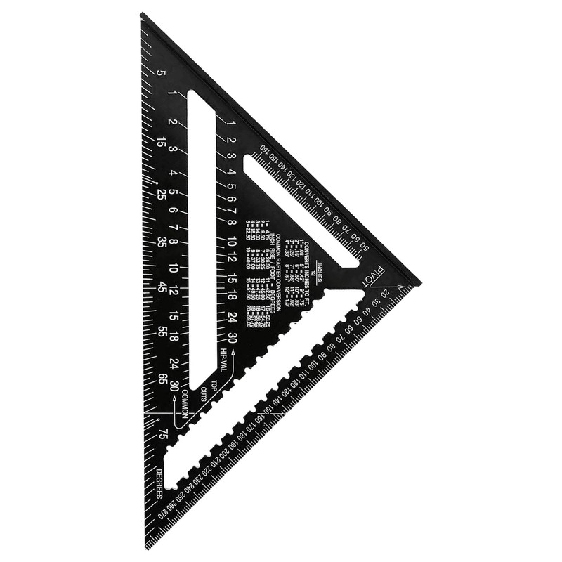 Dapetz ® 12 Inch Aluminum Alloy Triangle Ruler Square Protractor