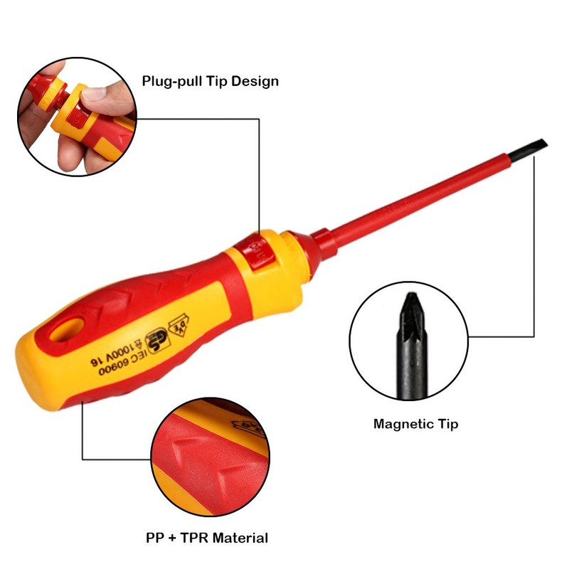 Changeable Insulated Screwdrivers Set, Weytoll Magnetic Screwdriver Set, 13 Pieces