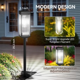 ELECLINK Solar Pathway Lights Outdoor, 8 Pack Upgraded Solar Lights Outdoor Waterproof, Bright Up to 15 Hrs Auto On/Off Garden Light for Yard Patio Lawn Path Walkway Driveway Outside Decor(Cool White)