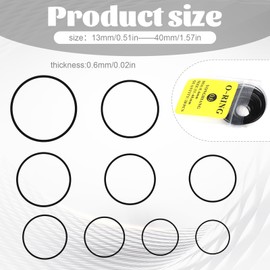 Gtziqa O Ring Watch Gasket, 28 Pcs 0.6mm Waterproof Rubber Watchs Seal Washers Watch Repair Tools for Watchs Back Cover