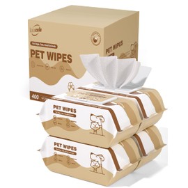 400 Coconut Oil Dog Wipes for Paws and Butt Large Thick Puppy Wipes for Dogs Face and Body Dog Wipes Cleaning Deodorizing Cat Wipes Cleaning Fur and Butt Big Doggie Wipes Doggy Wipes Bum Dog Ear Wipes