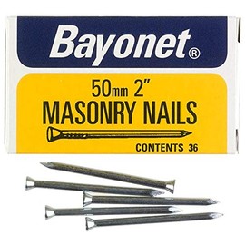 Masonry Nails ZINC Plated, 50MM (PK36), Nail Fasteners, Hardware, 36 Piece Pack - 12210