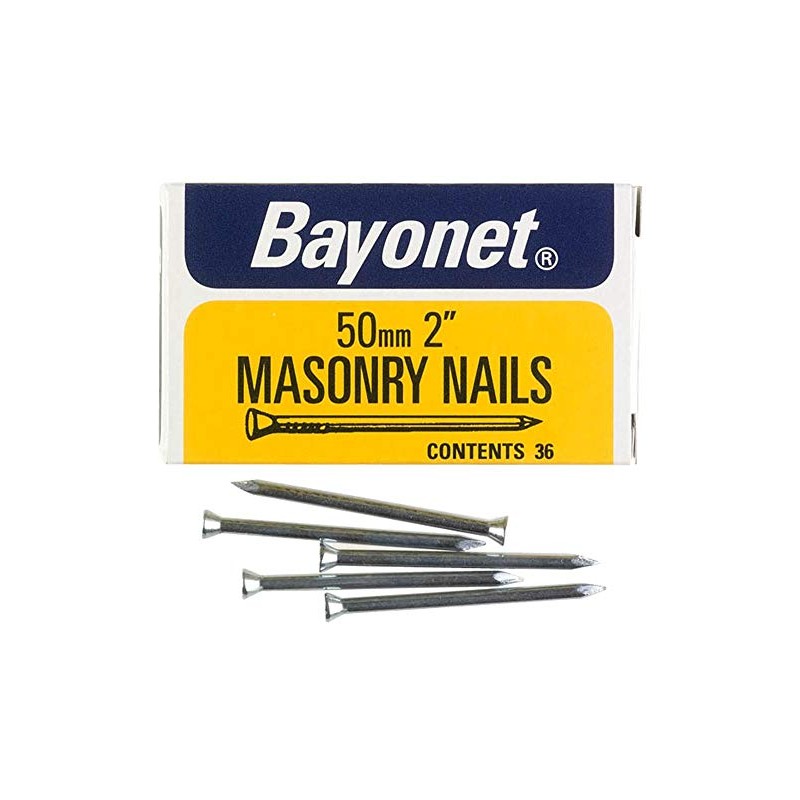 Masonry Nails ZINC Plated, 50MM (PK36), Nail Fasteners, Hardware, 36