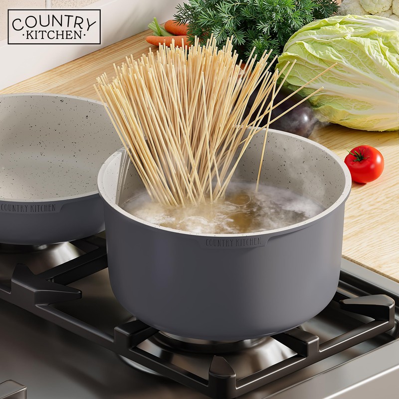 Country Kitchen Cookware Set with Removable Handle, Oven & RV