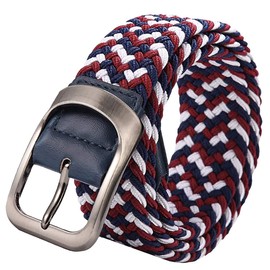 White Fang BT276 Braided Rubber Belt, Colorful, Cool, Casual, One Size Fits Most