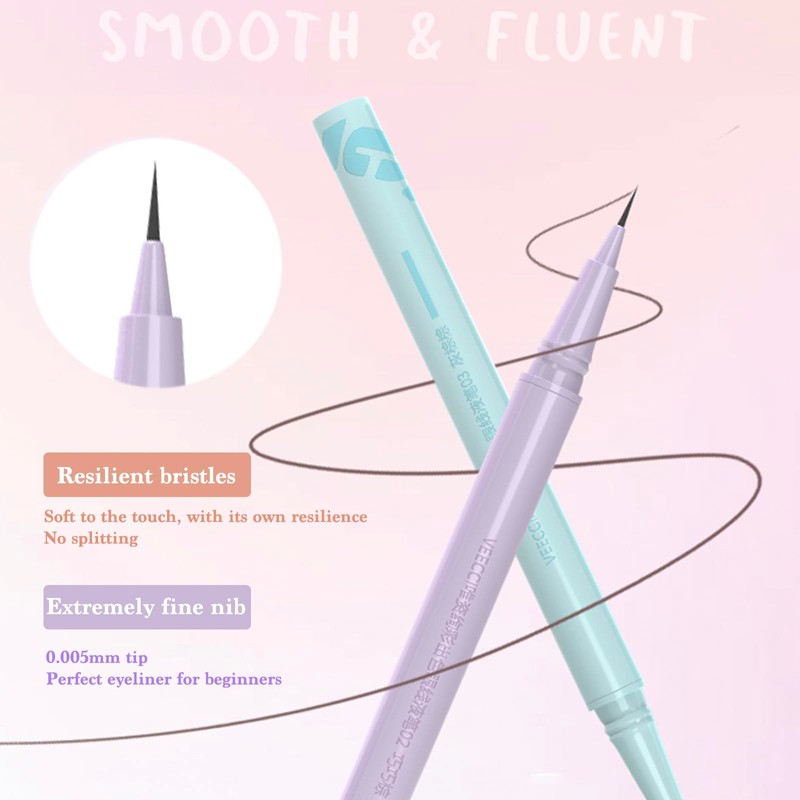 VEECCI Waterproof Liquid Eyeliner Pencil - Smudge-Proof, Long-Lasting Matte Eye