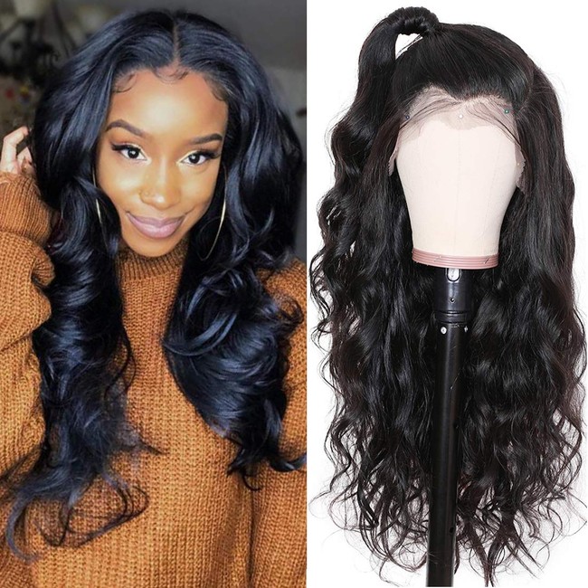 Beauty Forever Transparent Lace 13x6 Body Wave Lace Front Human Hair Wigs, Unprocessed Brazilian Body Wave Lace Frontal Wigs Human Hair 150% Density Pre Plucked With Baby Hair Natural Color (10 inch)