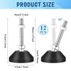 Supkiir 12PCS M8 Adjustable Leveling Feet, Heavy Duty Anti-Slip Furniture