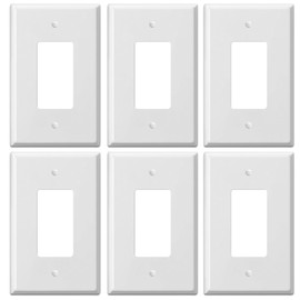 BKDEORS Jumbo Decorator Wall Plate Covers 1-Gang Oversize Outlet Cover Plate 5.5" x 3.5" Impact Resistant for Electric Outlets Light Receptacle Outlets GFCI Switches, White (6 Pack)