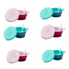 Papu Baby Mayoreo 6 Platos Para Snack Papubaby Con Popote Desmontable