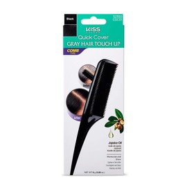 KISS Quick Cover Gray Hair Touch Up Comb Black CGC01 (2 PACKS)