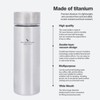 Boundless Voyage Titanium Thermos Bottle with Tea Filter Double-Walled Insulated