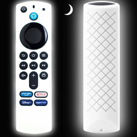 Firestick Remote Cover Glow in The Dark - TV Stick 4k Remote Cover 3rd Gen, Firestick Remote Case Anti Slip Silicone Sleeve (White)