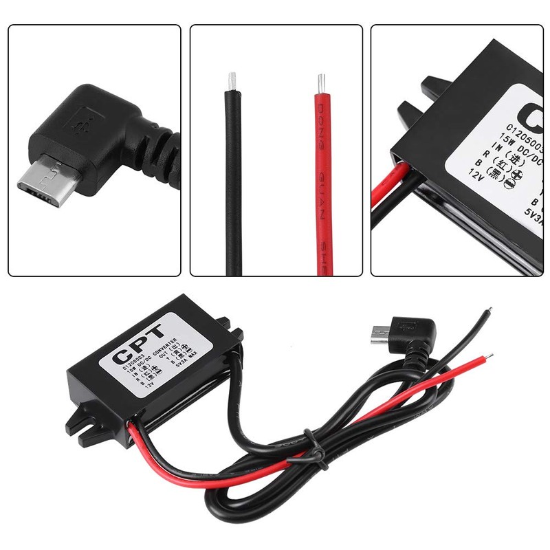 Micro USB Voltage Converter, DC-DC 12V to 5V 3A Micro