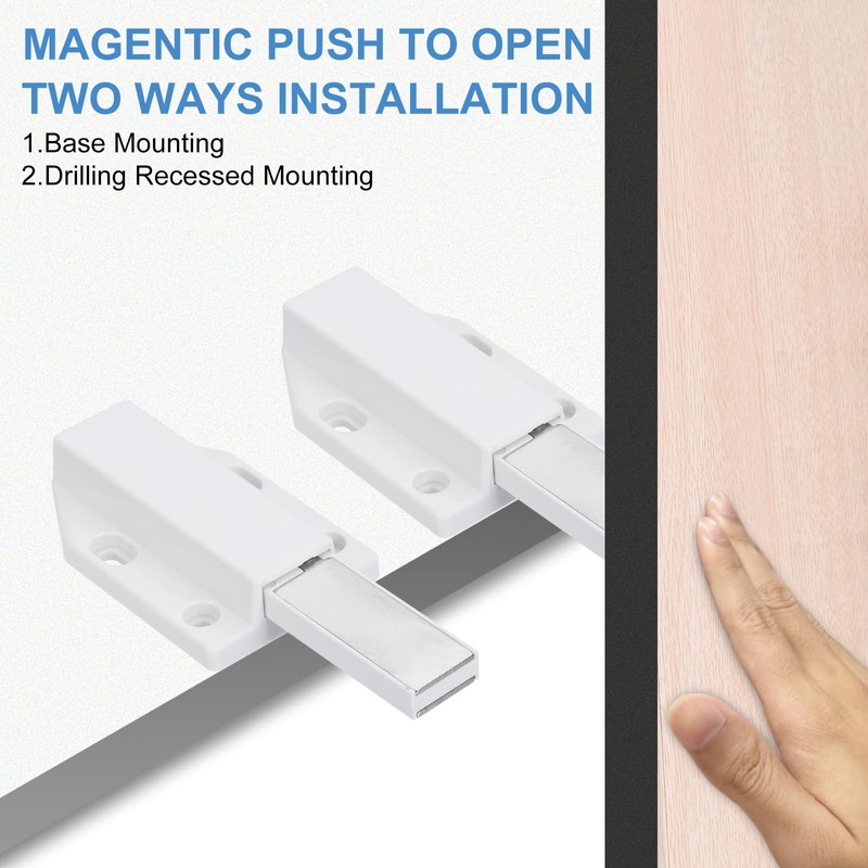 sourcing map 2 Pcs Magnetic Push Latches for Cabinet Door,
