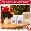 Acellegic 2 Pcs Christmas Square Linen Tissue Box Cover Rustic