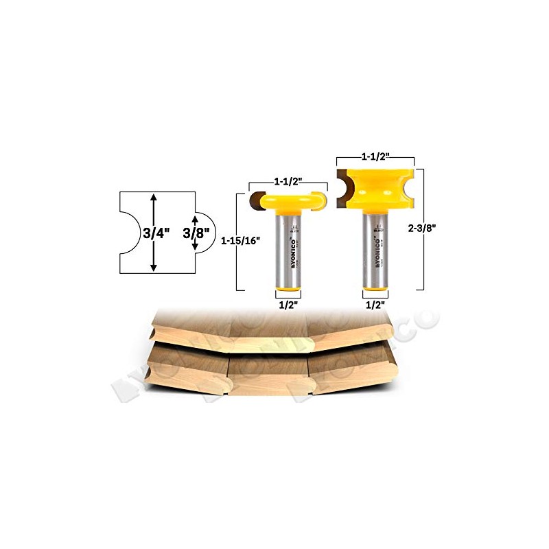 YONICO 13203 3/8-Inch Bead 2 Bit Canoe Joint Router Bit