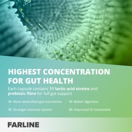 Probiotic Capsules with 150 Billion CFU, Highest Concentration, Bacterial Cultures Supplement with Chicory Root, and Inulin, 30 Capsules for 10-30 Days, by Sensilab