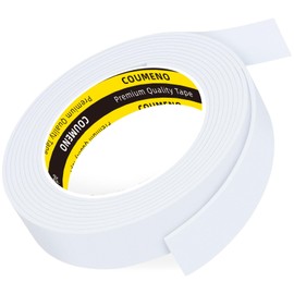 COUMENO EVA Single-Sided Adhesive White Foam Tape, Single-Sided Sealing Strip Foam Pad Sponge Tape Window Weatherproof, Self-Adhesive Insulation Sealing Tape (White) 0.98inX9.84FT