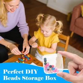 FDKYOEK 92 PCS Bead Organizer Box, Plastic Bead Storage Containers, Clear Beads Case Storage Organizer for Jewelry Making Small Craft Diamond Art Accessories