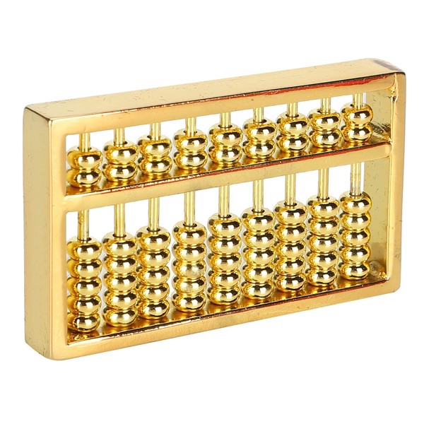 Mini Brass Abacus 9 Gears Chinese Gold Abacus Ornament Tool
