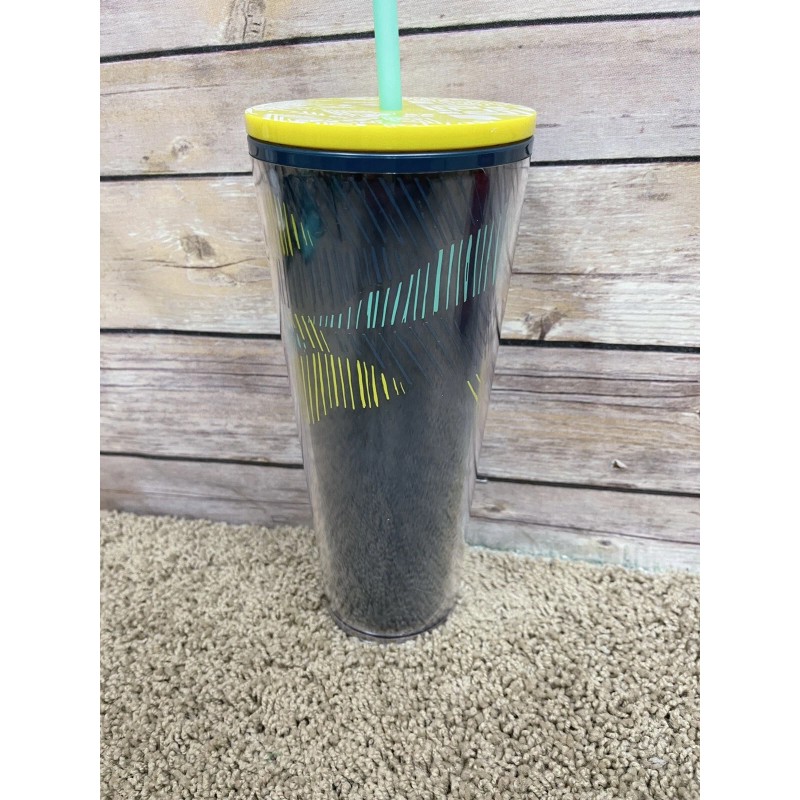 Starbucks Hawaii NWT 24 oz Blue Green Yellow Palm Leaf