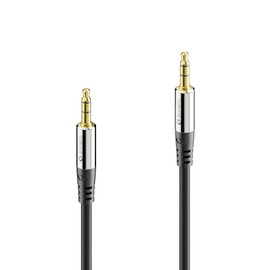 sonero® Premium 3,5mm Klinke Audiokabel, 5,00m, vergoldete Kontakte, schwarz