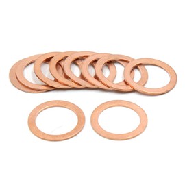 X AUTOHAUX 10pcs 19mm Inner Diameter Copper Washers Flat Sealing Gaskets Ring