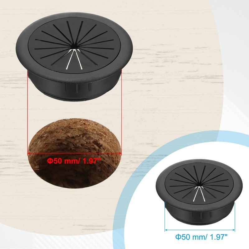PATIKIL 50mm Cable Grommet Plastic Desk Cord Hole Cover Wire