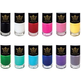 PUEEN Super Intense Esmalte de Uñas para Estampado de Uñas Esmalte de Color - Juego de 12 Diferentes Colores -BH000934