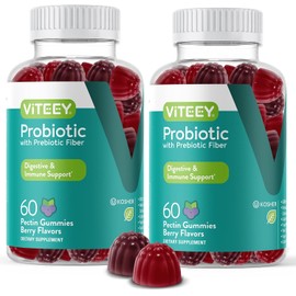 MYOC- Gomitas Probióticas con Fibra Prebiótica, Extra Fuerza 2 Mil Millones de UFC Prebióticos y Probióticos f