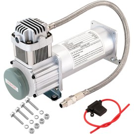 Vixen Horns Heavy Duty Onboard Air Compressor 200 PSI. Universal Replacement for Truck/Car Train Horn/Suspension/Ride/Bag kit/System. Fits All 12v Vehicles like Semi/Pickup VXC8301